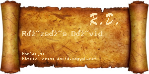 Rózsás Dávid névjegykártya