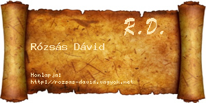 Rózsás Dávid névjegykártya