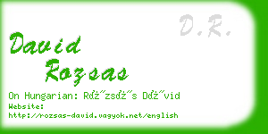 david rozsas business card